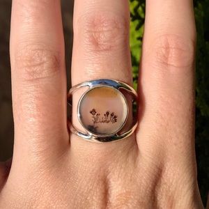 Dendritic Agate sterling silver ring